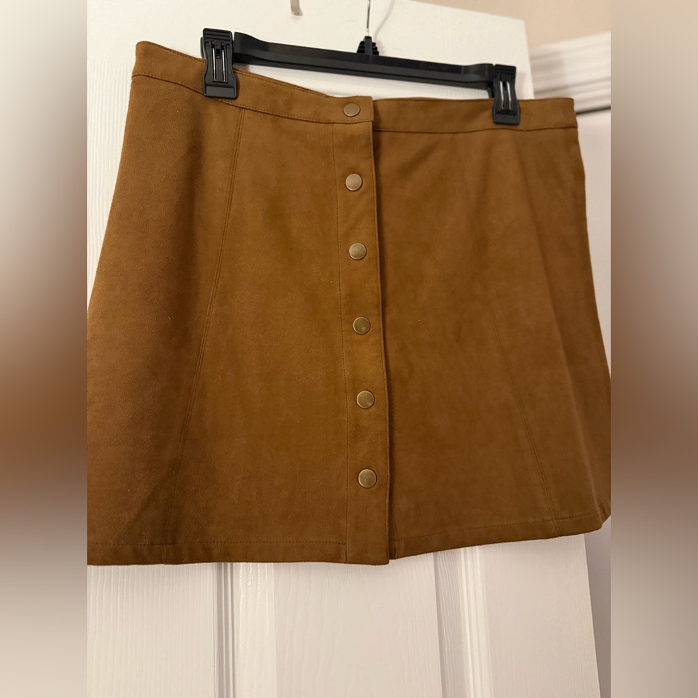 Brown Button-Front Women's Skirt